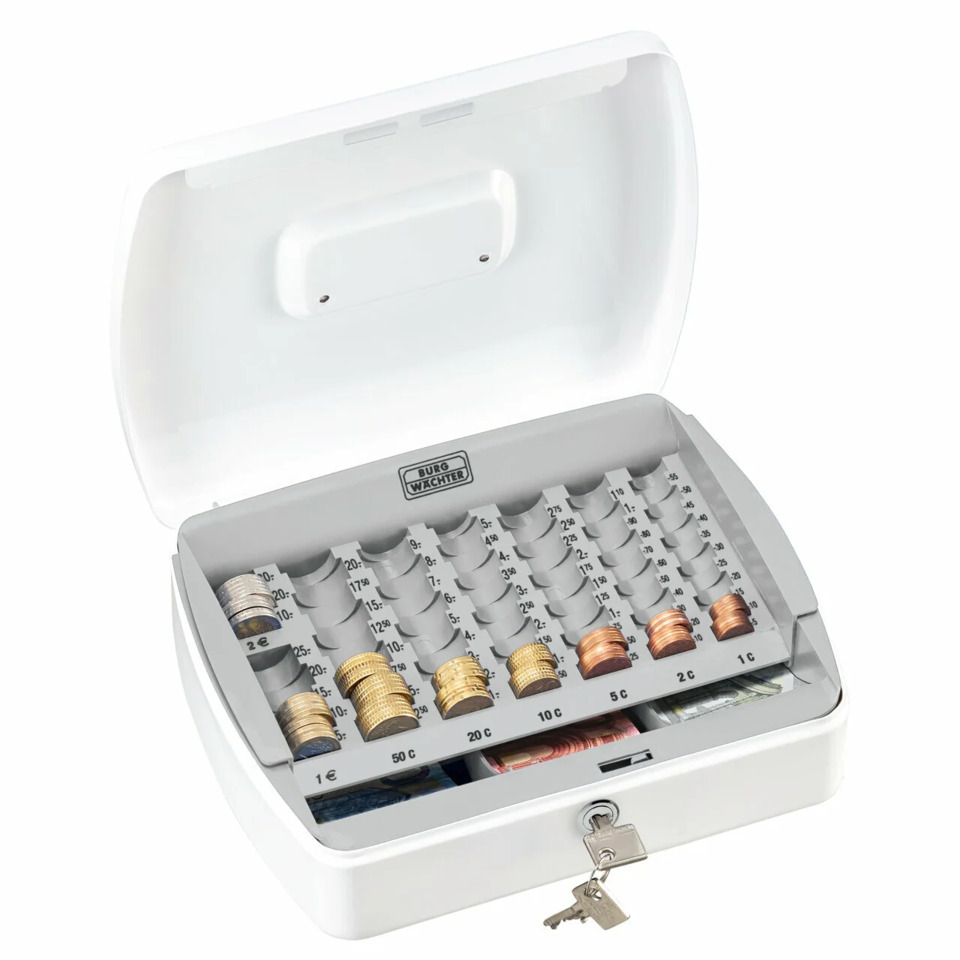 Geldkassette, Münzaufbewahrung, Bargeldkassette, Kassenkassette, Schlossfach