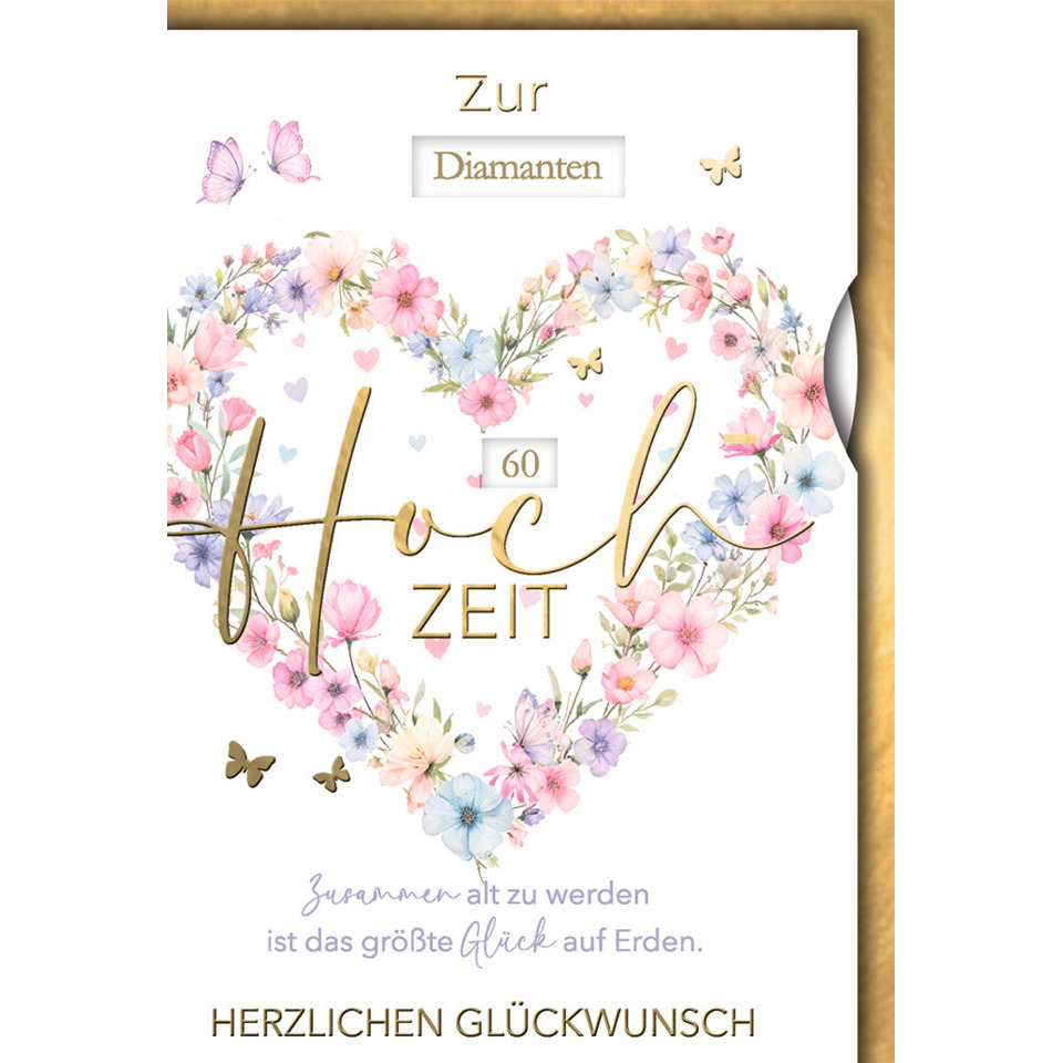 hochzeit, glückwunschkarte, herzblumen, blumenkranz, diamant
