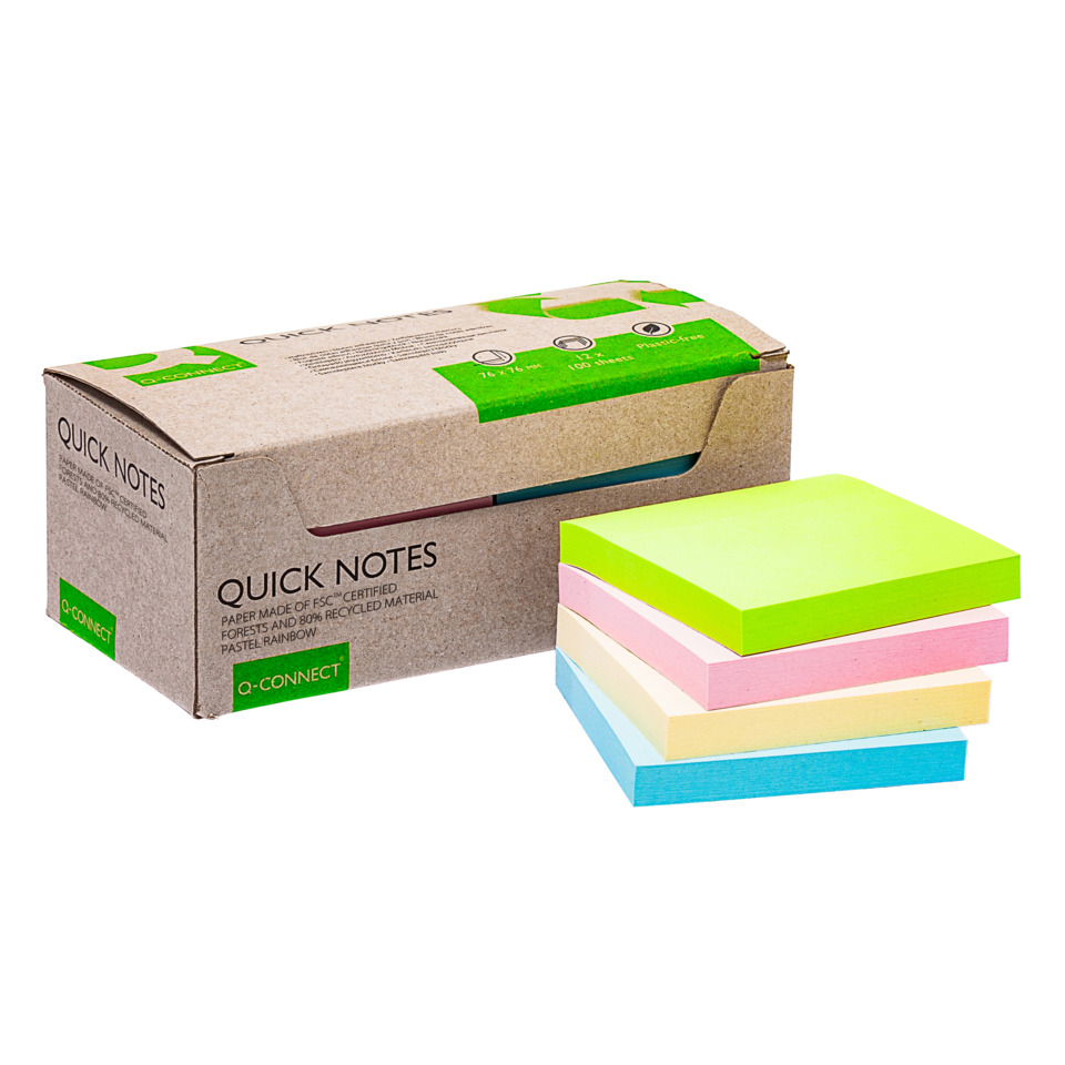 Notizblöcke, Sticky Notes, Post-it, Bunte Stapel, Kartonbox