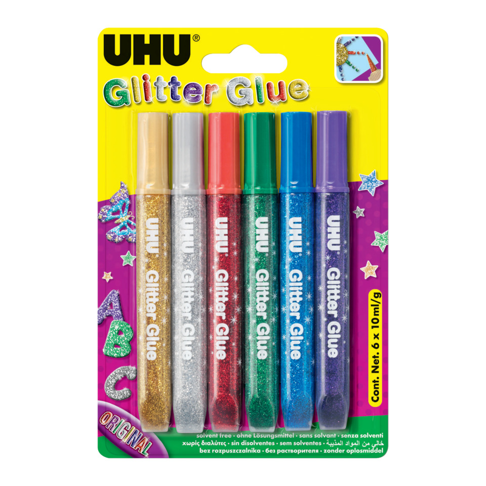 Glitzerkleber, Glitzer-Kleberstifte, Kleber, Glitzerkleber, Farben-Set
