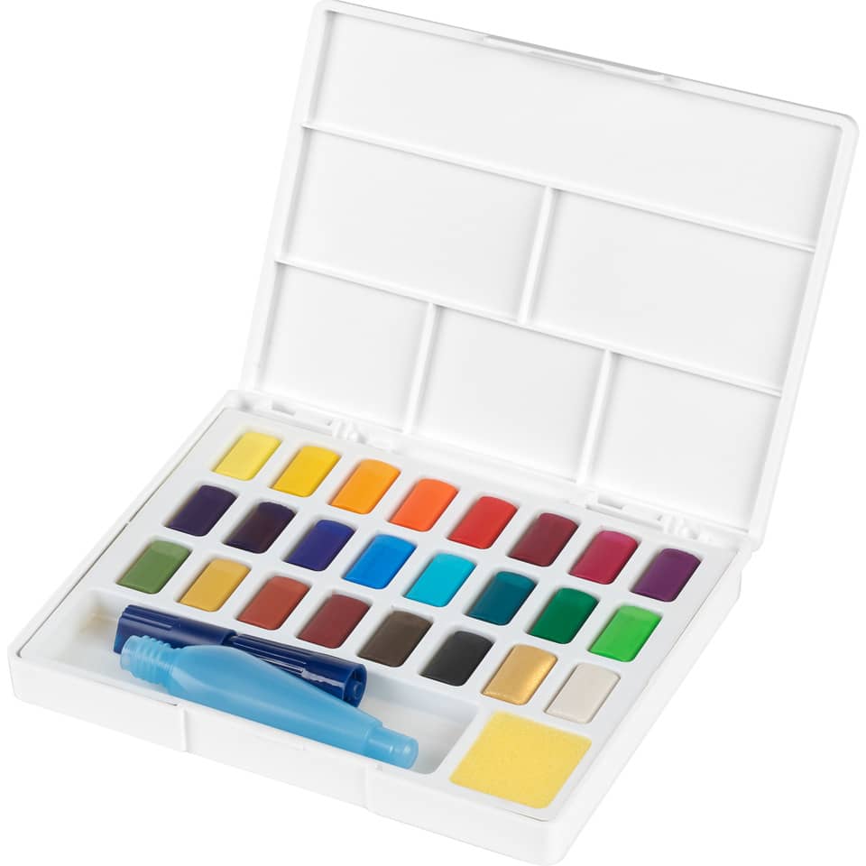 Aquarellfarben, Wasserfarben, Malset, Künstlerbedarf, Spachtel/Schwämmchen?