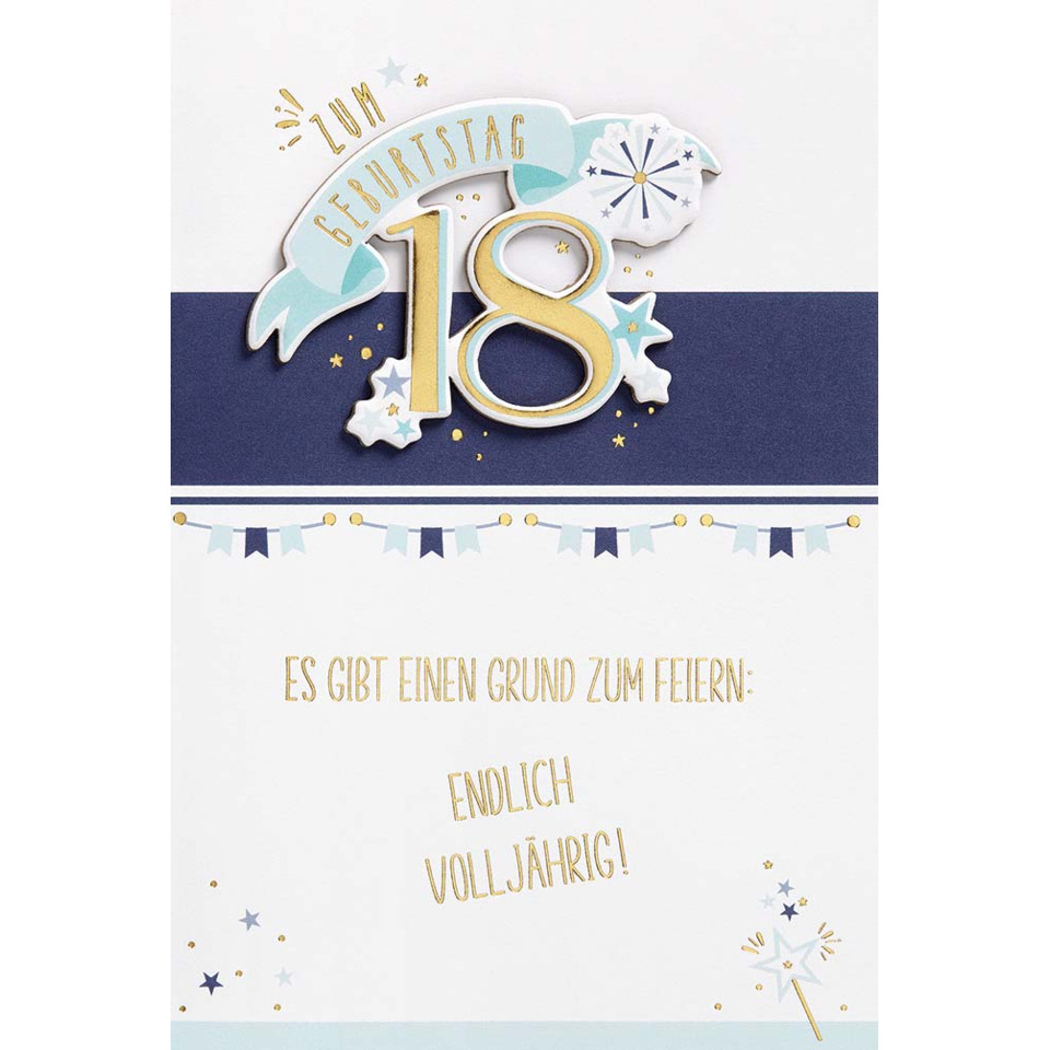 18th birthday, geburtstag, karte, feier, festlichkeit