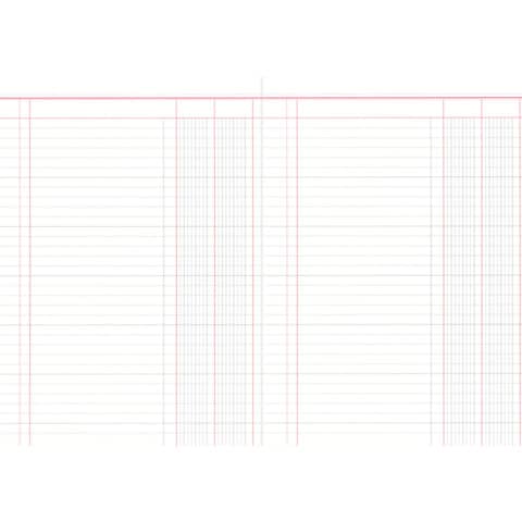 Spaltenbuch, A4, 2 Spalten/1 Seite, 30 Blatt, Karton, liniert, rot/grau, rot RNK 3402
