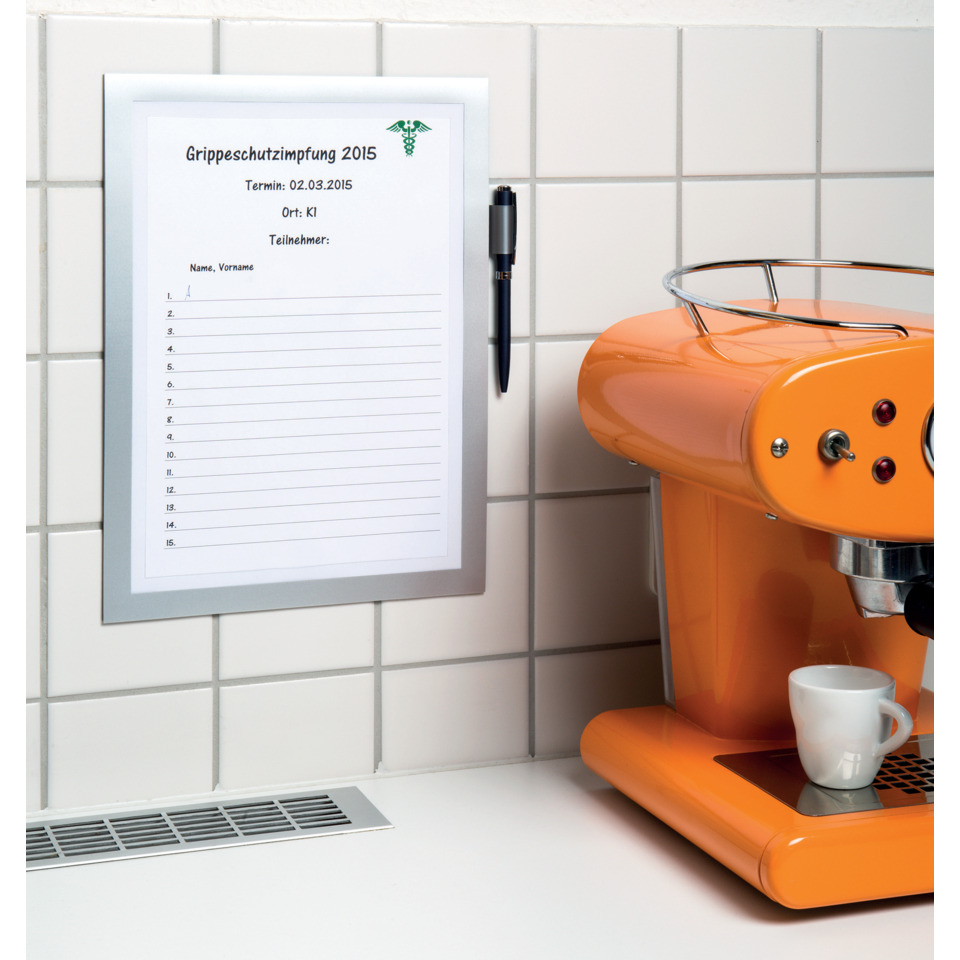 Espressomaschine, Kaffeemaschine, orange, Keramikbecher, Kaffeeausgabe
