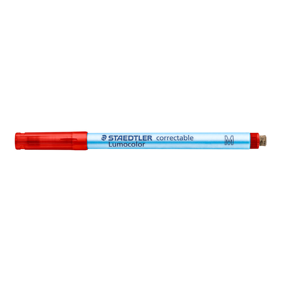 Korrekturmarker, Lumocolor, Schreibmarker, Rot, Stift mit Filzradiergummi