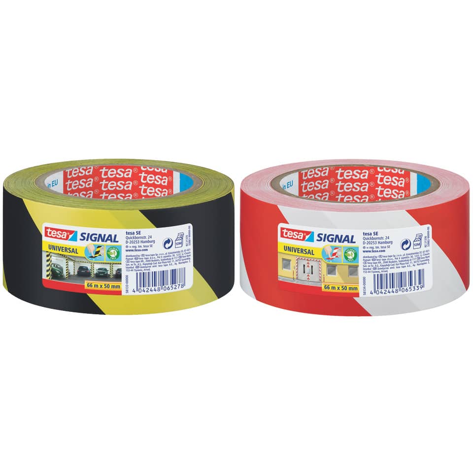 Klebeband, Abklebeband, Universalband, Gelb/Schwarz, Rot/Weiß