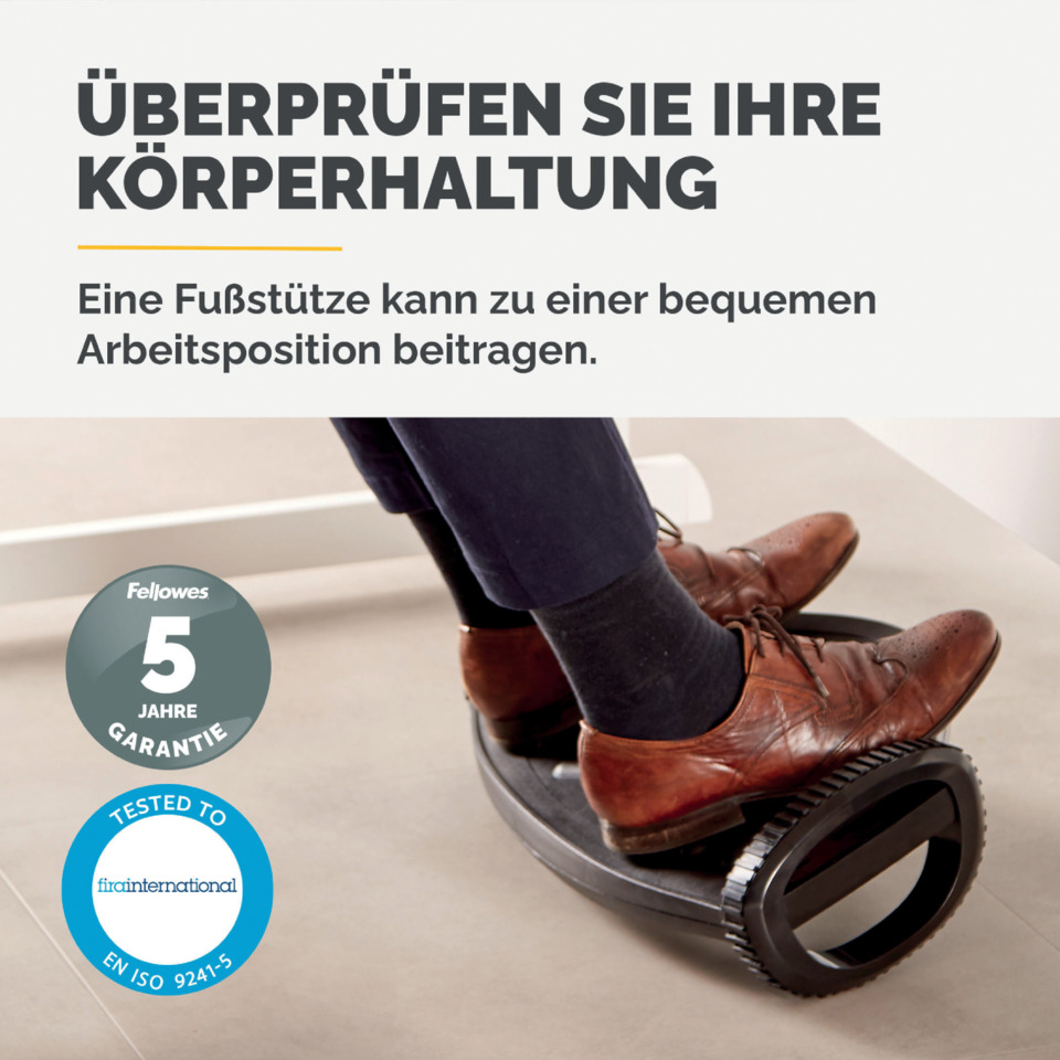 Schreibtischstuhl, Fußstütze, Roll-Aufsatz, Leder, Braun