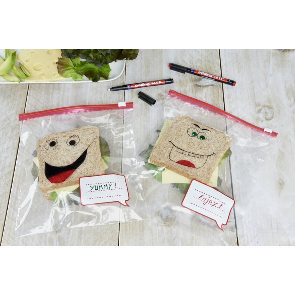 sandwich, ziplock, gesichtsmotiv, humor, snacktasche