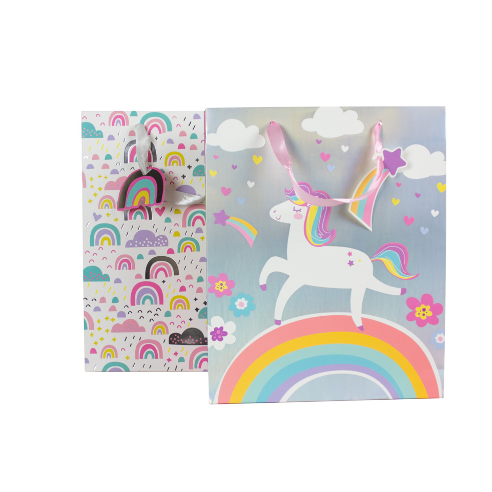 einwegtasche, geschenktüte, unicorn, regenbogen, pastellfarben