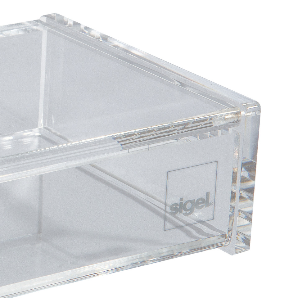 klarer kunststoff, transparent, box, aufbewahrungsbehälter, sigel logo, aufbewahrungsbox, transparent, Acryl, Schublade, Sigel