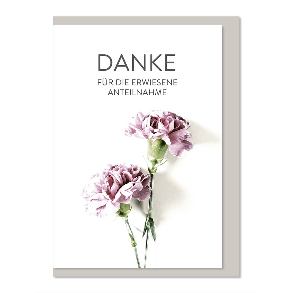 Dankeskarte, Blumen, Nelke, Pinke Blume, Grußkarte