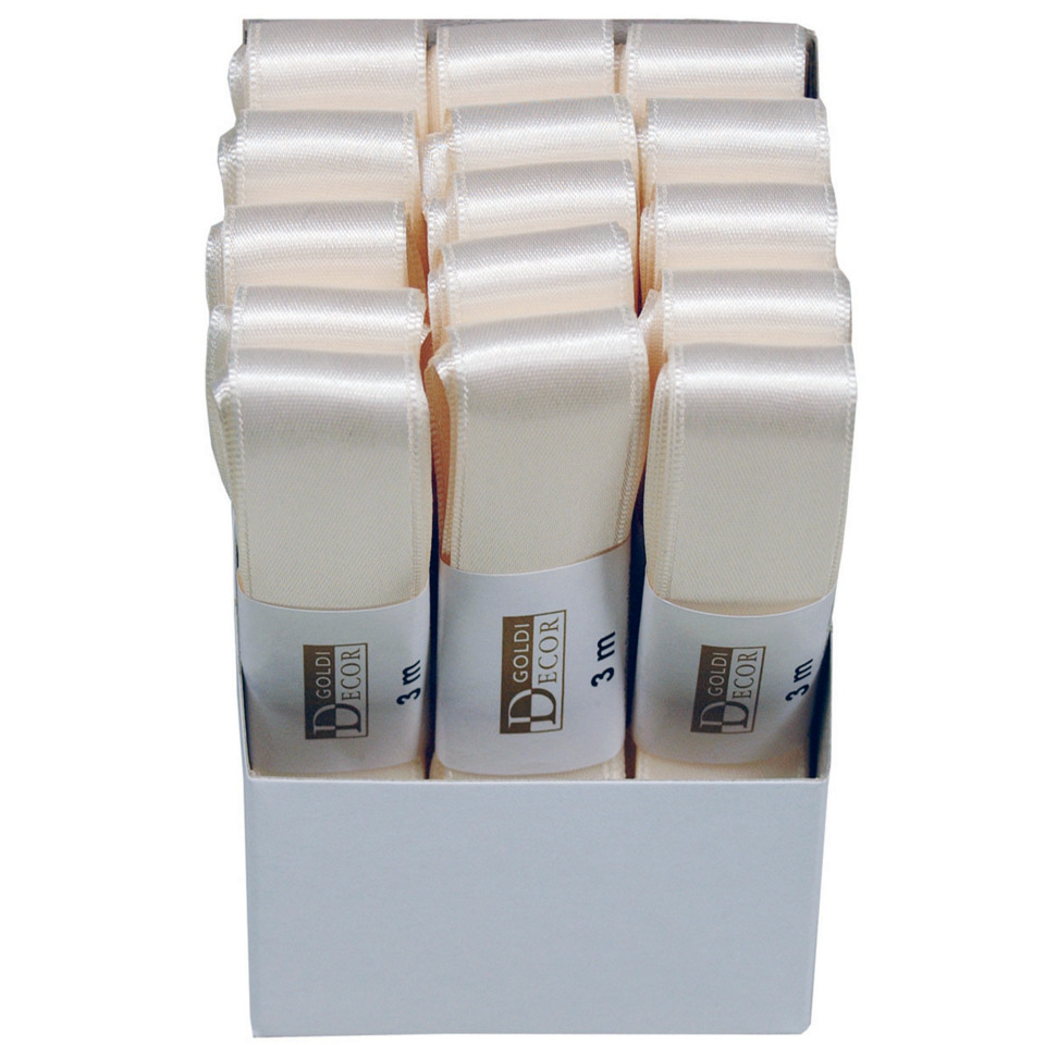 Doppelsatinband, 25mmx3m, creme GOLDINA 1172025021503