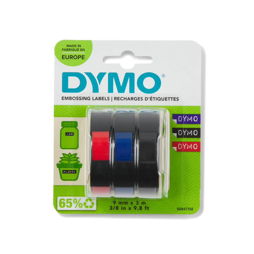 Prägeetiketten, DYMO-Etiketten, Etikettenrolle, Bunte Klebetape, 3/8 in x 9.8 ft