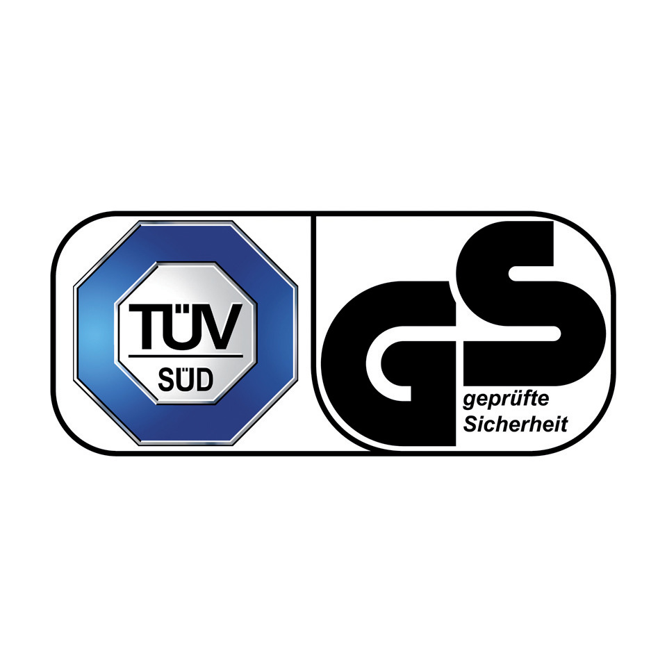 tuv sōd emblem, zertifizierte sicherheit, sicherheitsabzeichen, blaues sechseck, GS-zeichen