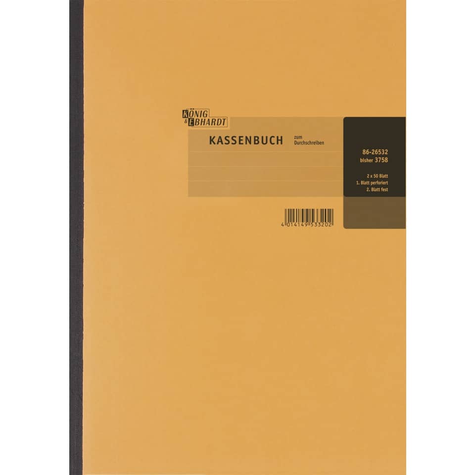 Kassenbuch, Stammbuch, Buch, A4, Klammerheftung