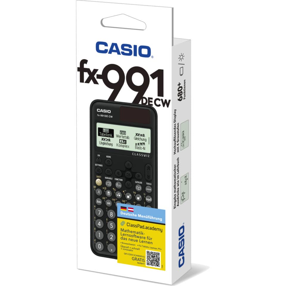 Taschenrechner, Casio fx-991DE, wissenschaftlicher Rechner, 4000+ Funktionen, Tastatur mit 50+ Tasten
