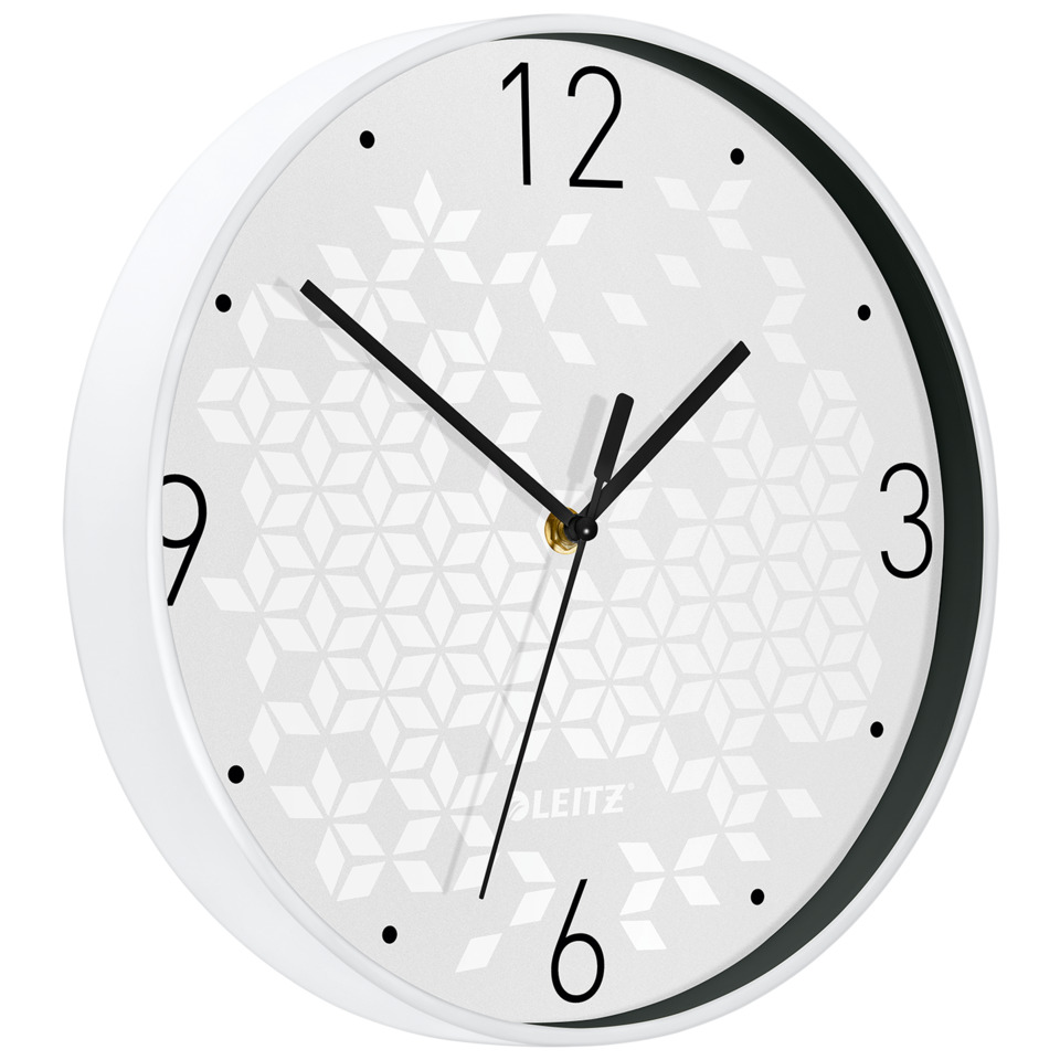 Wanduhr, Küchenuhr, Quarzuhren, weißes Gehäuse, Geometrisches Muster