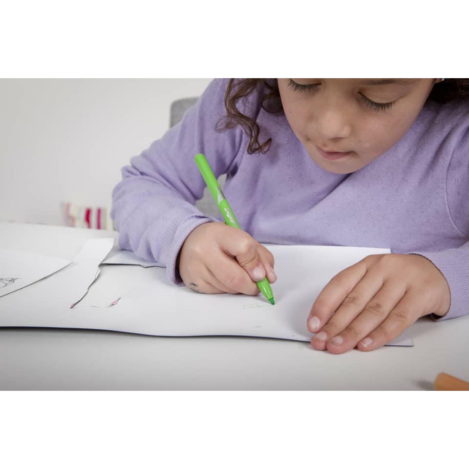 Kinderzeichnen, Griffel, Grün, Papier, Stift