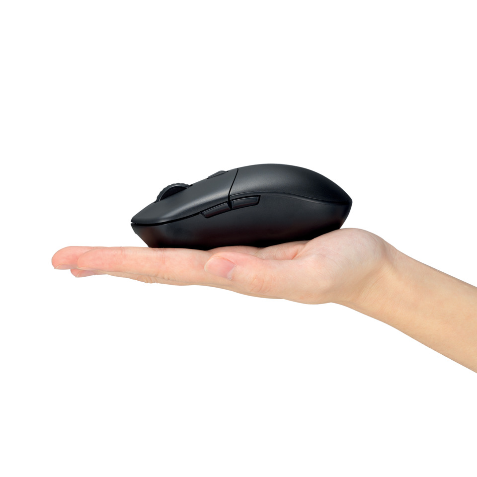 Maus, USB-Maus, drahtlos, schwarz, Handgröße