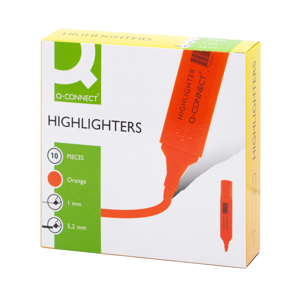 Highlighters, Orange, Marker, Boxed set, Q-Connect