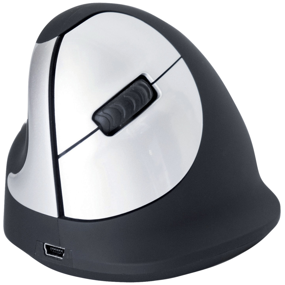 Kabelgebundene Maus, USB-Anschluss, Ergonomisch, Silber-Schwarz, Scrollrad