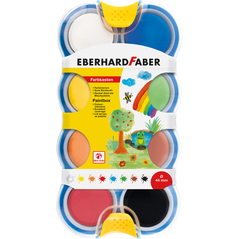 Kinder-Acrylfarben, Farbkasten, Malfarben, Pinsel-Set, Palette
