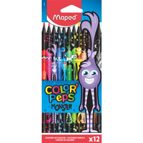 Farbstiftetui Color'Peps Monster, 12 Stück, sortiert MAPED M862612
