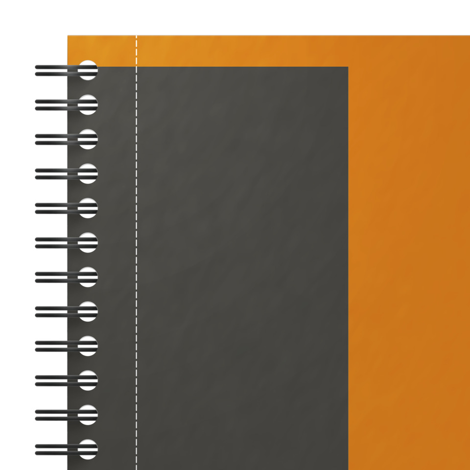 Notizbuch, Spiralbindung, grau, orange, Karton, notebook, spiral notebook, black notebook, orange cover, wirebound