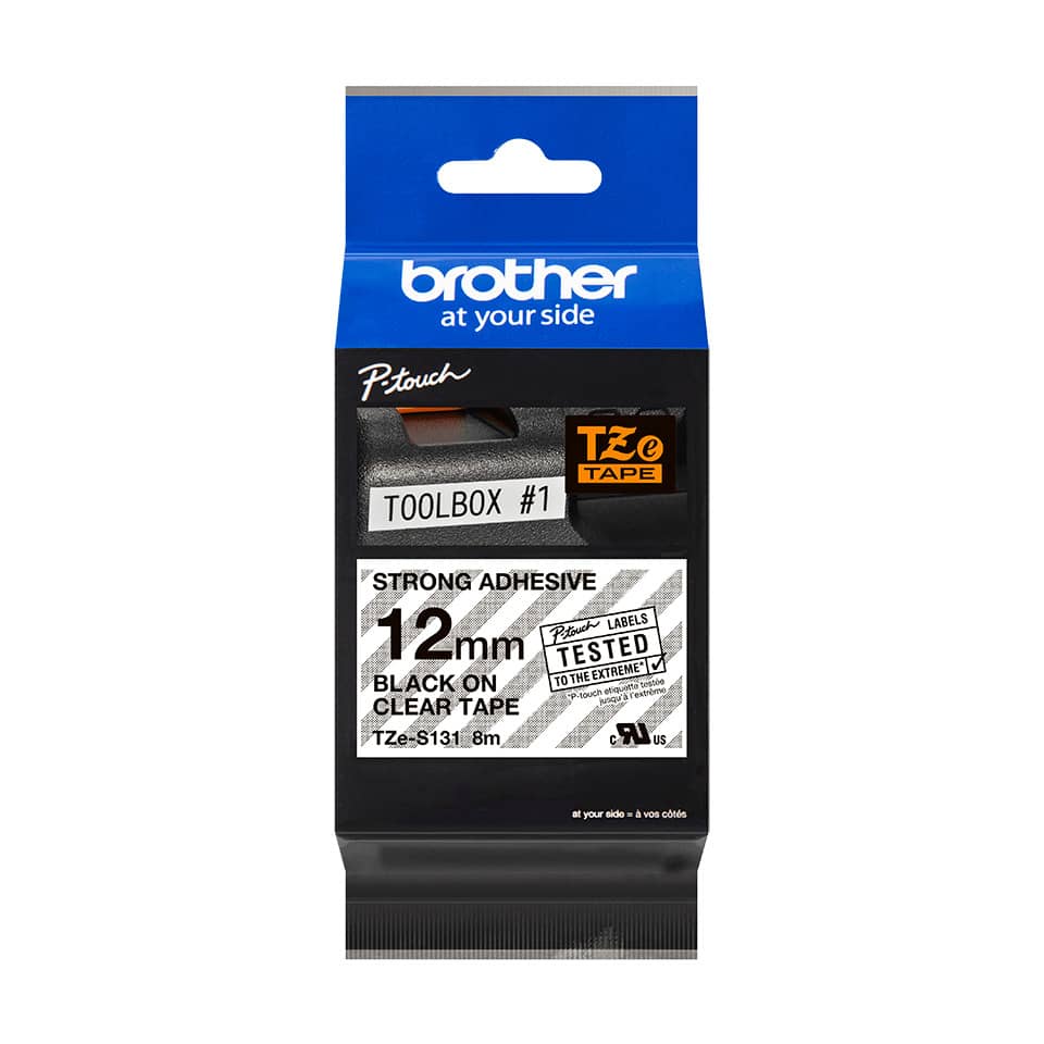 Klebeband, Klebstoff, 12mm, schwarz auf transparent, Werkzeugkasten #1