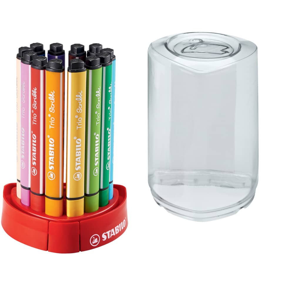 Marker-Set, Buntstifte, Stifthalter, Stiftspender, Stabilo Trio