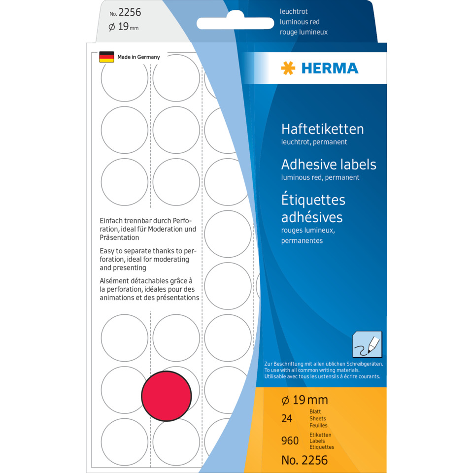 adhesive labels, labels, circles grid, red dot, Germany product