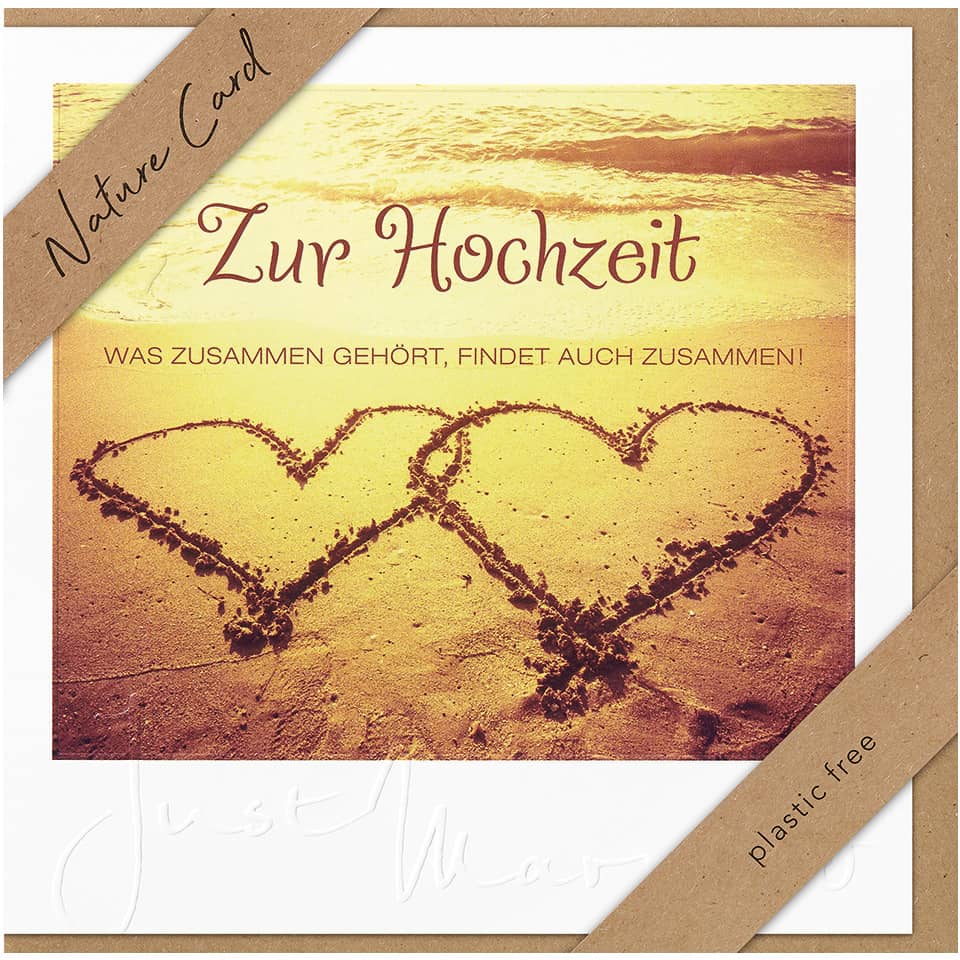 Sand, Herzformen, Sandzeichnung, Hochzeitskarte, Naturkarte