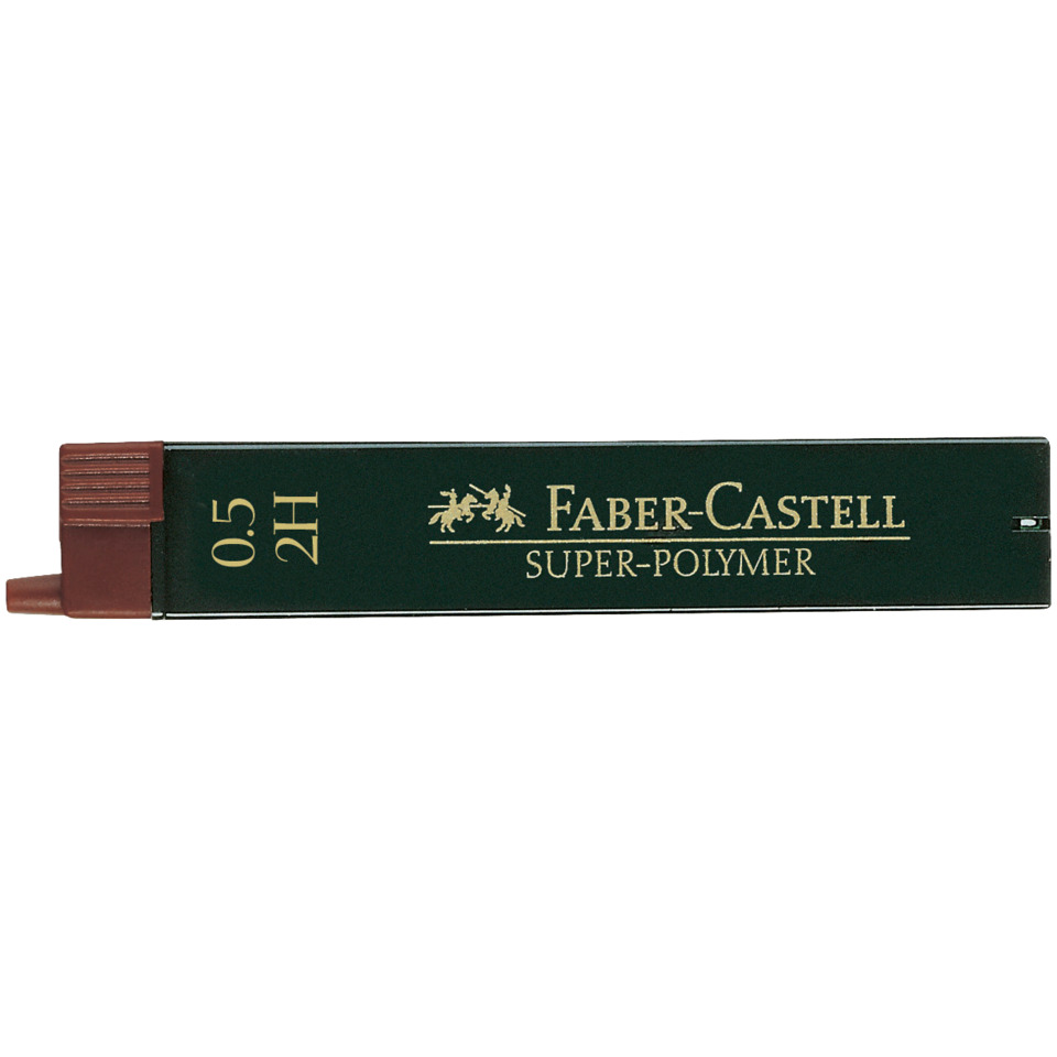 Feinmine Super Polymer 2H, 0,5mm, 12 Stück, schwarz FABER CASTELL 120512
