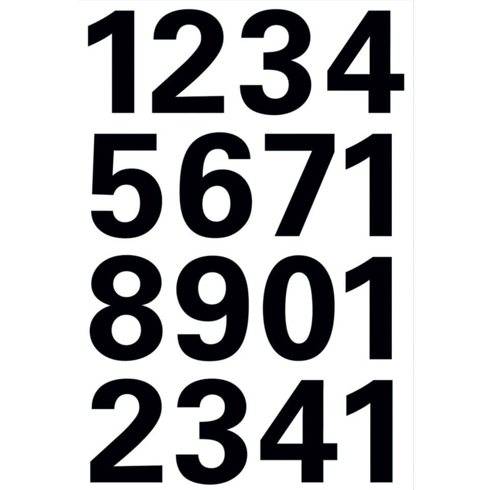 numbers, digits, grid, black text, white background