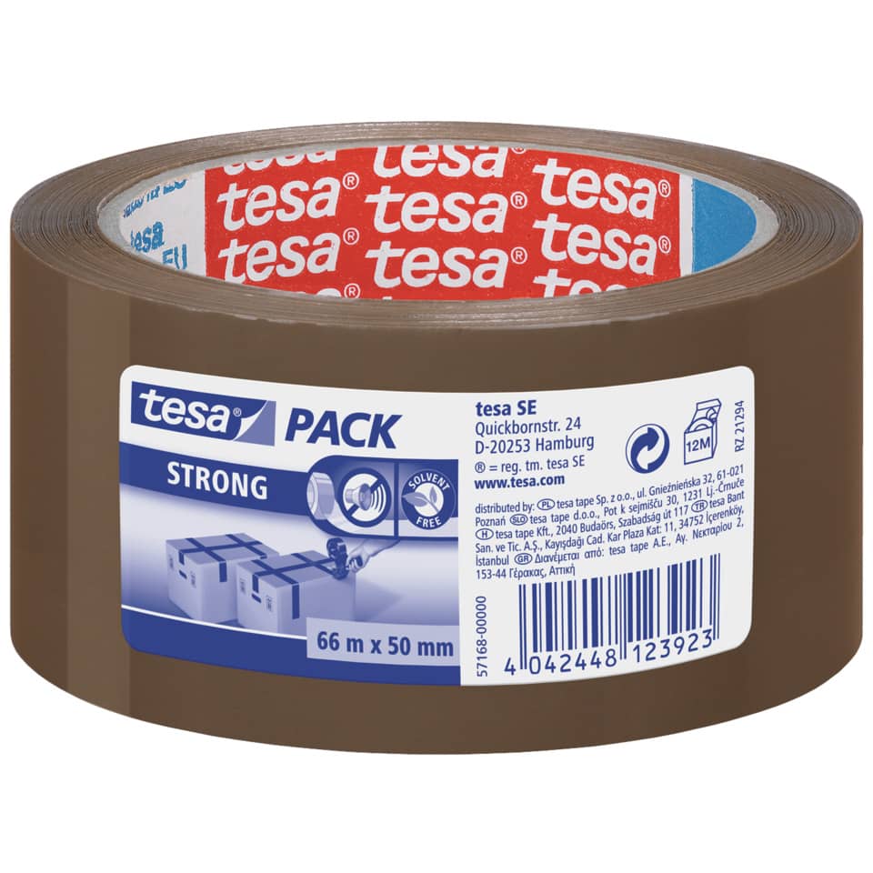 Klebeband, Packband, Stark, 66 m x 50 mm, Tesa