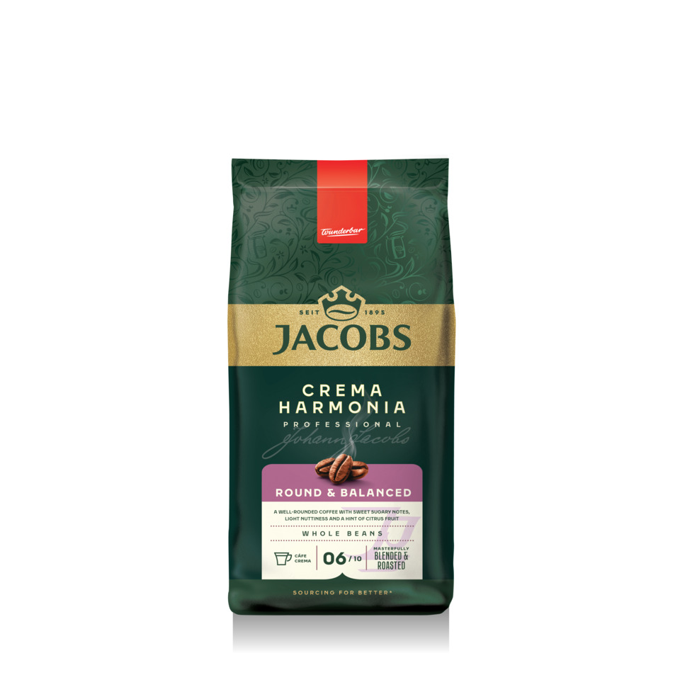 Kaffee, Ganze Bohnen, Round & Balanced, Crema Harmonia, Jacobs