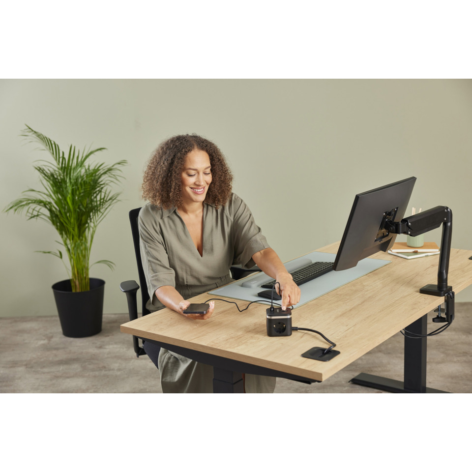 office, desk, monitor, stuhl, pflanze