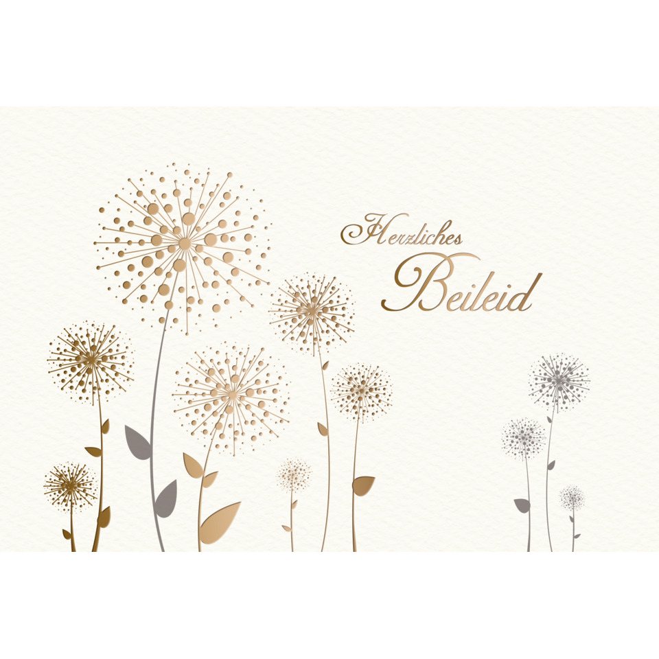 Deko-Card, Grußkarte, Blumenmuster, Pusteblume, Beileidsgruß