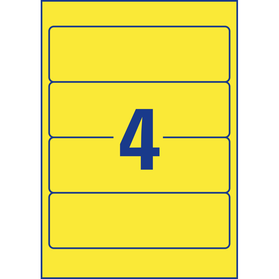 gelb, Etikett, Nummer 4, Aufkleber, Kartenbox,  Nummer 4, Gelb, Etiketten, Sticker, Nummer