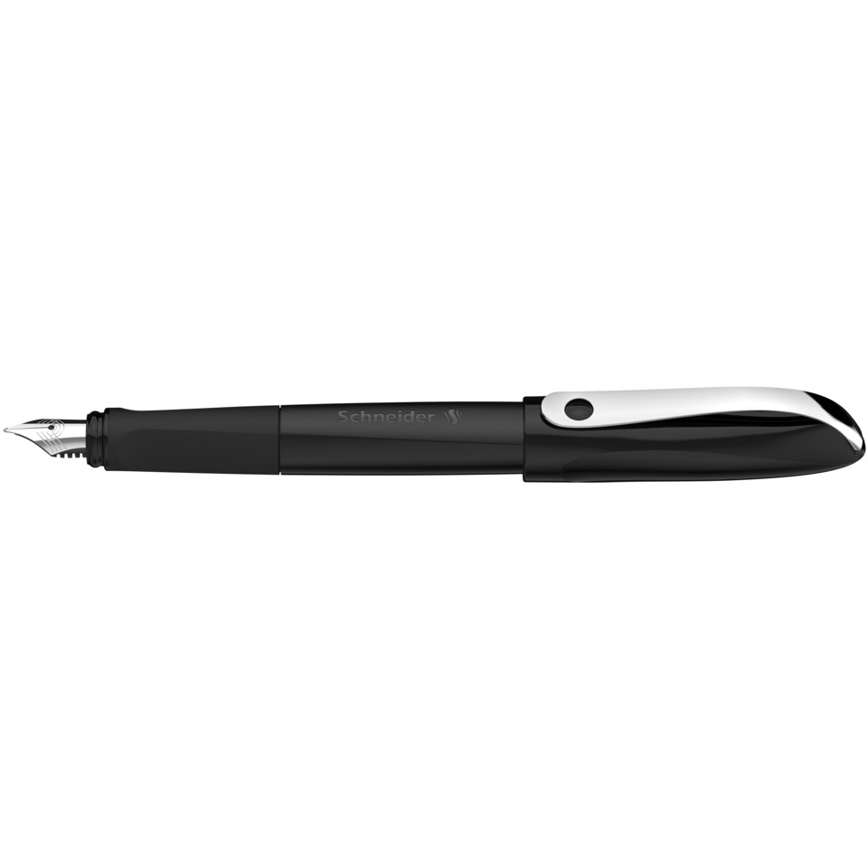 Fountain pen, Nib, Cap, Plastic, Black