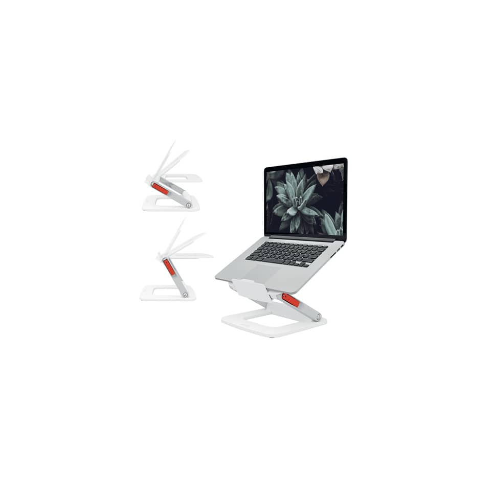 Laptopständer, Verstellbarer Ständer, Weiß, Rote Akzente, Ergonomisch