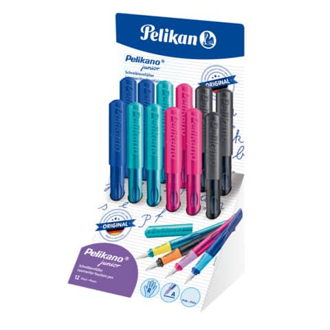 Display Füllhalter Pelikano® Junior A - Rechtshänder, sortiert PELIKAN 300007939