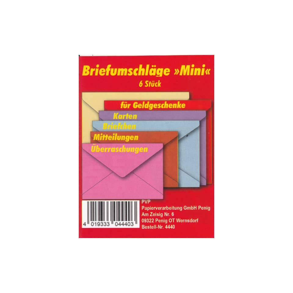 Briefumschläge "Mini", 6 Stück PVP 4440