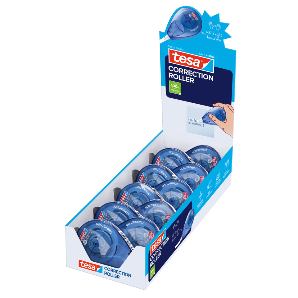 Korrekturroller, Klebebandspender, Blauer Roller, Korrekturband, Bürobedarf