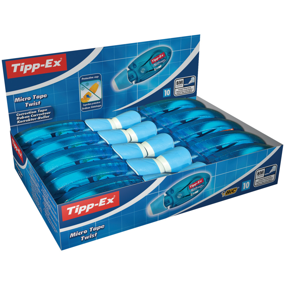 Mikroband, Klebeband, Korrekturband, blaues Klebeband, Packung mit 10