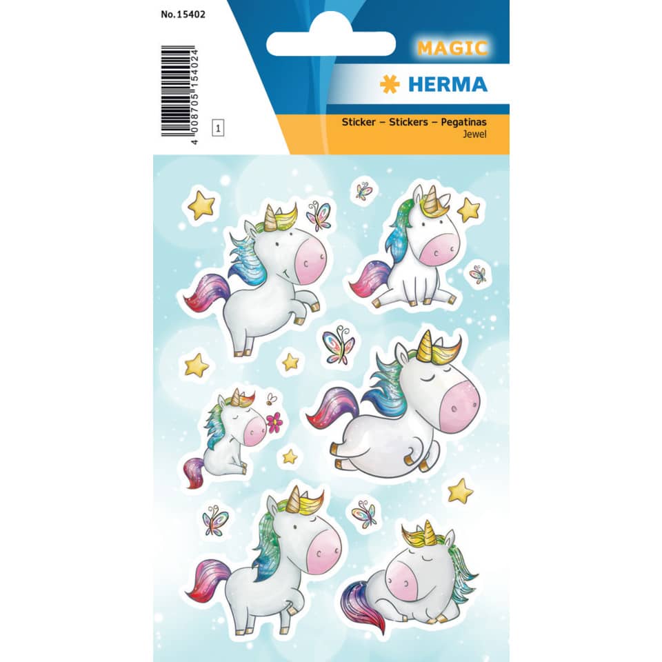 Sticker Einhorn Sternenstaub, Jewel, 6 Stück HERMA 15402