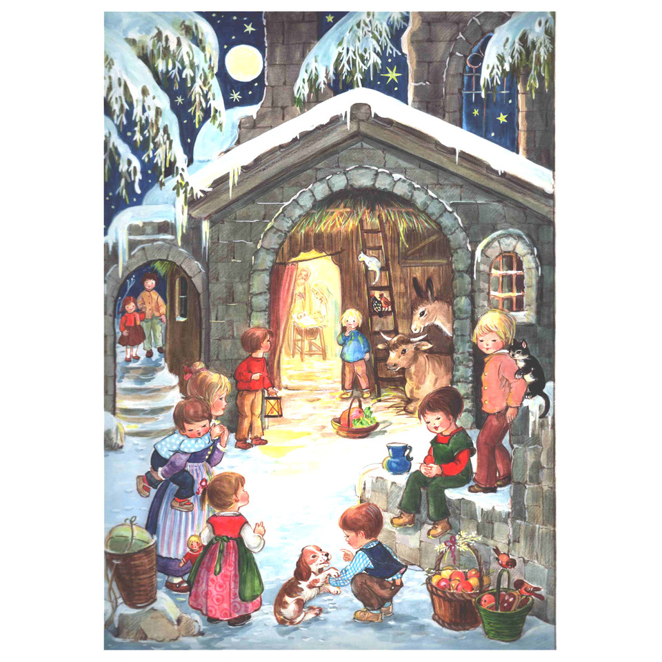 Weihnachtskrippe, Krippe, Winter, Kinder, Tiere