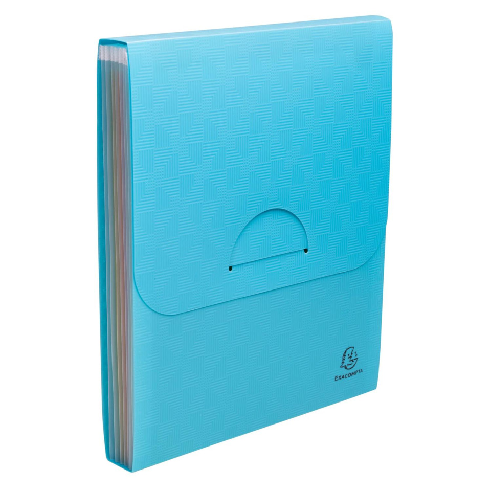 Notebook, Blau, Ablagefach, Mehrfarbige Kanten, Strukturierte Hülle