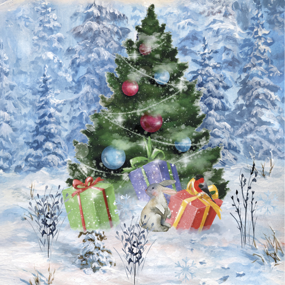 weihnachtsbaum, weihnachtsdeko, geschenke, winter, tiere