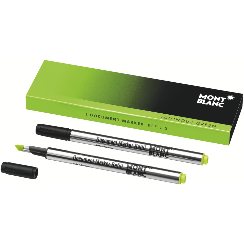 Document marker, Marker refills, Luminous green, Twin markers, Montblanc
